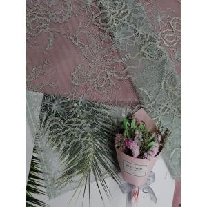 Buy cheap French Chantilly Eyelash Metallic Lurex Scallop Lace Fabric from wholesalers