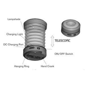 Buy cheap Dynamo Crank Telescopic Camping Lantern from wholesalers