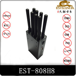 Buy cheap 8 Antenna Handheld Metal Shell GPS Signal Jammer Block 2G / 3G / 4G / Wifi with Battery inside from wholesalers