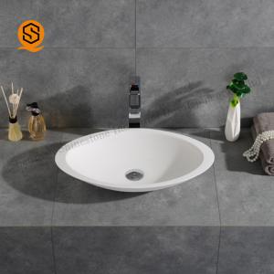 Buy cheap CE Solid Surface Wash Basin Matte White Above Counter Basin from wholesalers