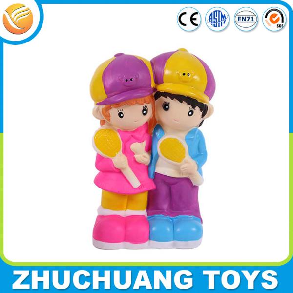 Quality custom design love friends plastic pvc money saving coin bank for sale