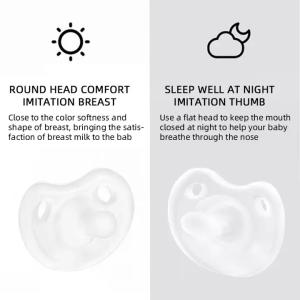 Bpa Free Infants Bite Chew Supplies Nipple Flat Teat Baby Silicone Pacifier