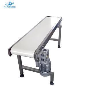Sanitary White Belt Conveyor System with Food Grade PU Belt and 304 Stainless