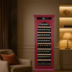 Buy cheap Free Standing Elegant Design Smart Digital Control Wood Wine Cooler with Classic Red Finish from wholesalers