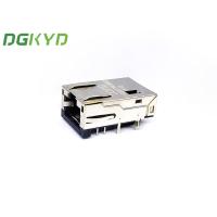 China Dip RJ45 Single Port Connector 8 Pin Modular Jack With Lamp Shield Interface for sale