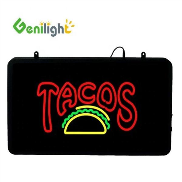 22*13inch LED Neon Sign for TACOS Store Brightness Full Color Function 2 Change