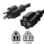 Buy cheap 125V 15 Amp 1 Foot Extension Cord Plug UL NEMA 5 - 15P to NEMA 5 - 20R from wholesalers