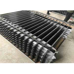 China Steel Tubular Fence Panels ( Crimped spear and flat Design) 1800mm height and width 2400mm 3000mm POWDER coated RAL on sale