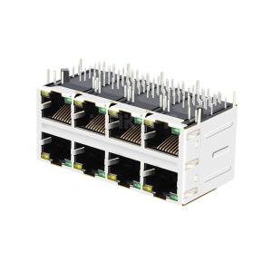 LPJ47040AENL 10/100 Base-T Green/Yellow LED 2X4 Port 8P8C RJ45 Jack Female