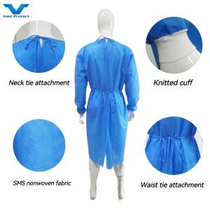 Buy cheap Medical SMS Fabric Waterproof Non Sterile Isolation Gown M L XL Class I Level 1 2 3 from wholesalers