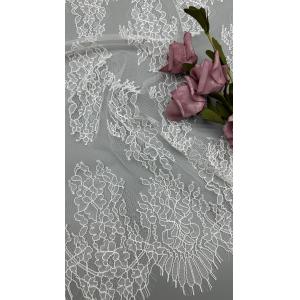 Buy cheap Spring And Summer Season 100% Nylon French Chantilly Thread Lace with Floral Design and Soft Hand-Feel Lightweight High Quality White Color For Fashion Dress product