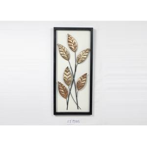 Buy cheap Metal Leaves Design With Black Rectangle Wooden Frame Wall Art Decoration For Home Gallery Hotel from wholesalers