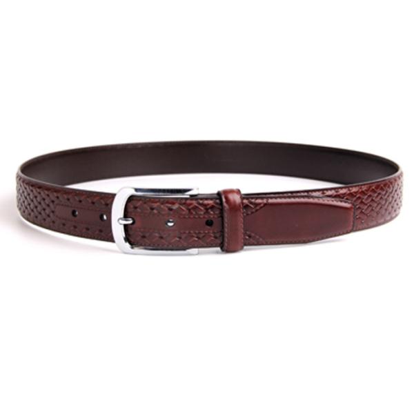 Quality Black 1.3” Wide Men Leather Dress Belt/ Casual Belt With Three - Demensional Braiding Patterns for sale