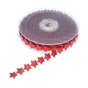 Buy cheap 15mm*15m Ultrasonic Star Wired Ribbon Plain Pattern Jacquard Ribbon from wholesalers