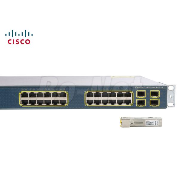 24 Port Cisco Ethernet Switch , WS-C3560G-24PS-E Cisco Rack Mount Kit 4 SFP