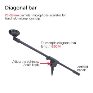 China Black Heavy Metal Base 190cm M01 Boom Arm With Mic on sale