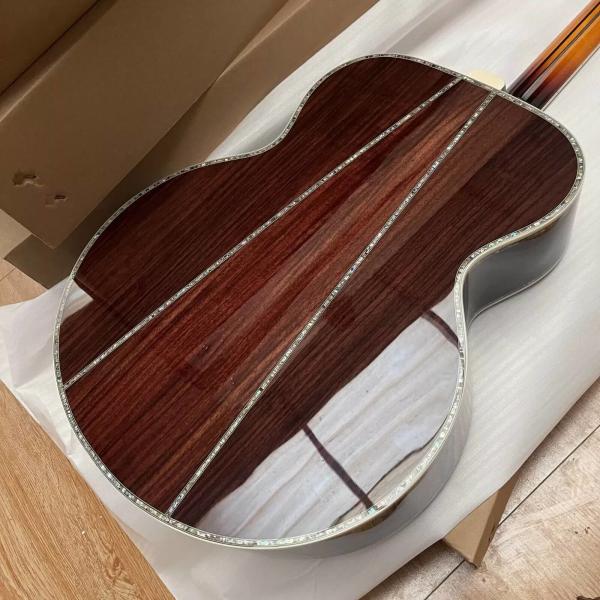 Custom Gibson Style Crown Monarch Type Sunburst Color SJ200 ALL Solid Wood Jumbo Acoustic Guitar