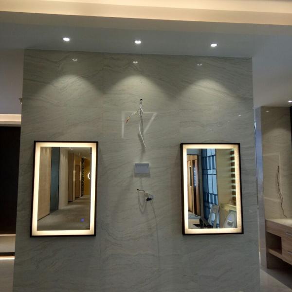 Hotel Decoration Full Length Vanity Mirror With Black Frame Around Light