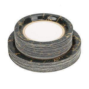Buy cheap Soak Proof  Black Disposable Dinner Plates from wholesalers