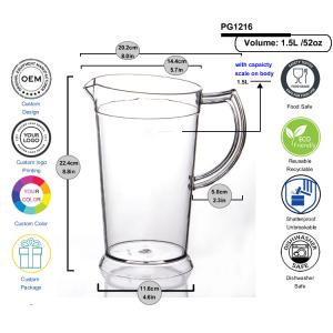 Buy cheap Custom Logo Plastic Beer Pitcher Cooler 1600ml BPA Free from wholesalers