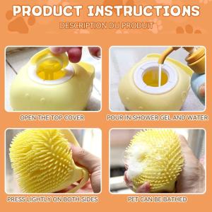 Buy cheap 2-in-1 Pet Shower Brush with Shampoo Dispenser - Soft Silicone Massage Grooming Tool for Dogs and Cats from wholesalers