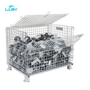 Buy cheap Customized Galvanized Collapsible Folded Stackable Warehouse Metal Wire Mesh product