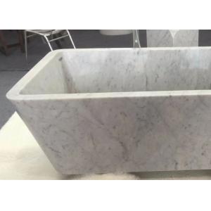 Buy cheap Customized Natural Stone Tub , White Marble Bath With Grey Veins product