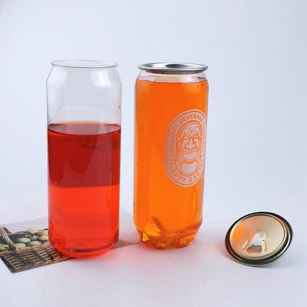 Quality Plastic Drink Bottle Beverage Juice Soda Can Packaging With Lid for sale