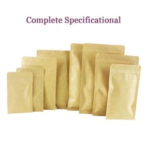 Buy cheap Flat Bottom Resealable Kraft brown paper bags with zipper foil lined for Food from wholesalers