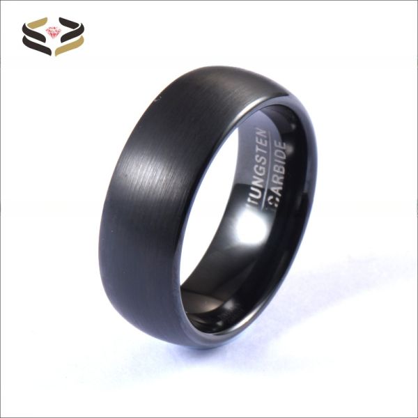Third Party Appraisal Certificate 8mm Classic Black Plated Tungsten Rings for Men