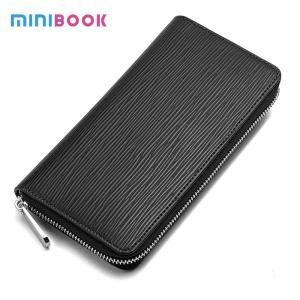 Multi-Function Passport Card Holder Genuine Leather Zipper Long Wallet for Men