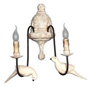 Buy cheap Retro bird wall lamp french vintage white wood wall sconce rustic wall lamp （WH-VR-70) from wholesalers