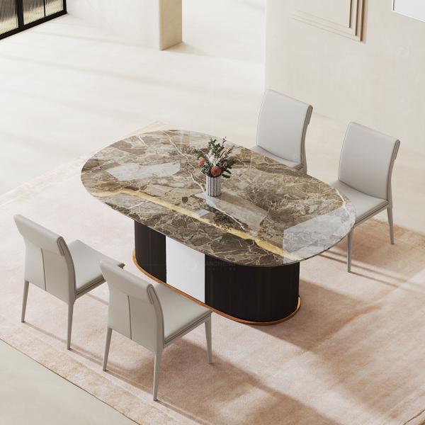 Buy cheap Rectangle Luxury Artificial Marble Top Metal Luxury Dining Table from wholesalers