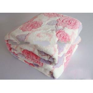 Buy cheap Double Sided Embossed Winter Fall Flannel Plush Blanket With Rose Flower Printed from wholesalers