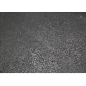 Black Embossed Faux Leather Fabric , Embossed Garment PU Synthetic Leather