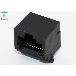 Buy cheap Side Entry 10 Pin RJ45 Female Connector Unshielded Black Housing Thru - Hole Type from wholesalers