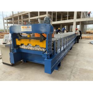 Buy cheap High Friction Surface Embossing Floor Deck Roll Forming Machine YX70-165 Metal Deck from wholesalers