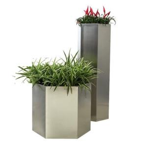 Powder Coated Galvanized Iron Matte Planter Flower Pot