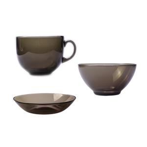 Buy cheap Simple 4mm Thick Grey Transparent Glass Saucer Set from wholesalers