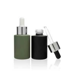 Buy cheap Green Painting 1oz Serum Dropper Bottles Glass Serum Bottles With Screw Cap from wholesalers