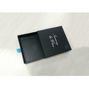 Buy cheap Ribbon Pulling Square Cardboard Paper Gift Box Black Drawer Shaped from wholesalers