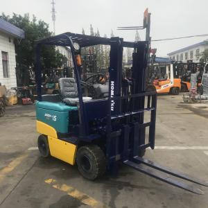 Buy cheap Komatsu 1.5 Ton Used Electric Forklift Yellow and Green for Industrial Material Handling from wholesalers