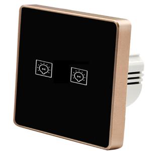Buy cheap Glomarket 2 Gang Wifi Tuya Glass Panels Light Wall Fan Smart Switch No Neutral Smart Switch With Button For Home from wholesalers