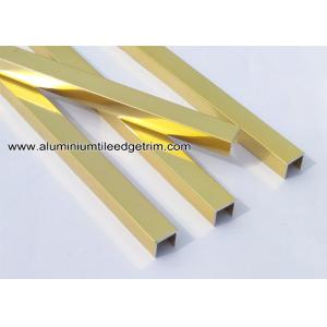 China 10mm Shiny / Glossy Gold Aluminum U Shaped Tile Brace / Splint / Channel U10 on sale