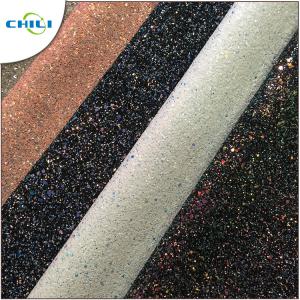 Buy cheap Flat Glitter Polyester Fabric Squares , Glitter Clothing Fabric Canvas Backing from wholesalers