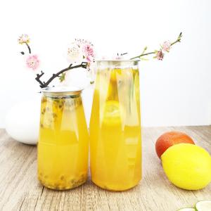 Buy cheap Diamond Shape 380ml PET Plastic Bottles With Easy Pull Cover Cold Pressed Juices from wholesalers