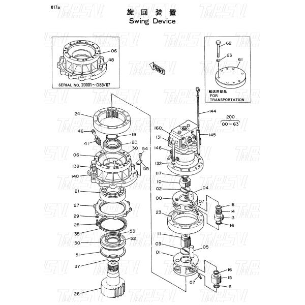 Planetary Reducer EX100 Excavator Swing Drive Assembly Catalog For Varying