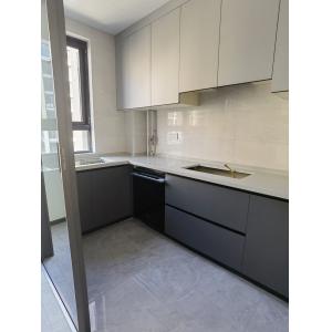 Buy cheap Grain Modern Kitchen Cabinet Handleless Furniture Cabinetry With Linear Shape from wholesalers