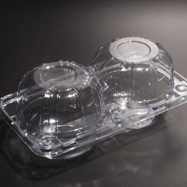 Quality Eco Friendly Biodegradable PET Rectangular Food Container with 2 Compartments for sale