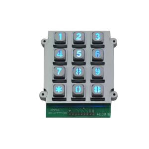 Buy cheap 12 Key Vandalproof IP65 Backlit Numeric Keypad Zinc Alloy Matrix For Dark Environment from wholesalers